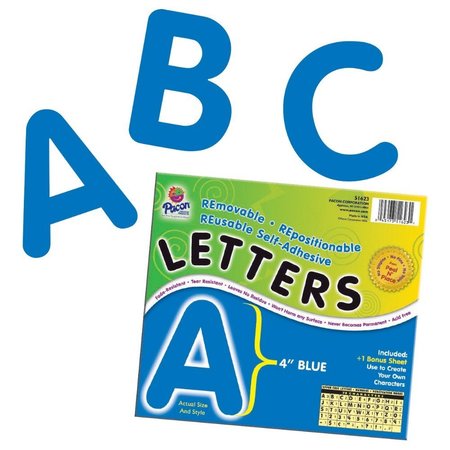 PACON CORPORATION Pacon 089683 Self-Adhesive Reusable Letter; 4 In. - Blue; Pack Of 78 89683